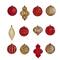 12ct. 4" Red & Gold Shatterproof Luxe Ornament Set